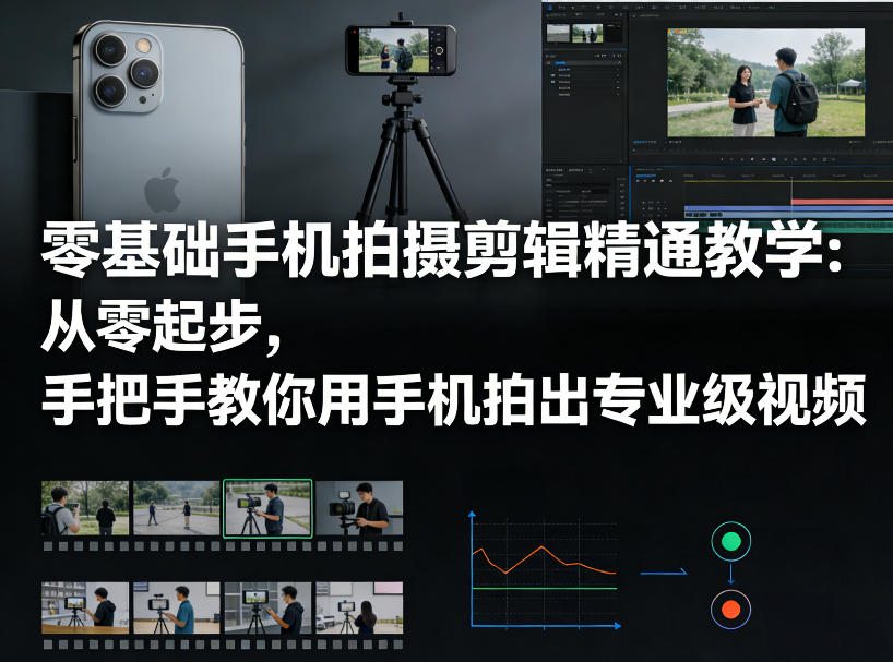 零基础手机拍摄剪辑精通教学：从零起步，手把手教你用手机拍出专业级视频-灼光资源宝库
