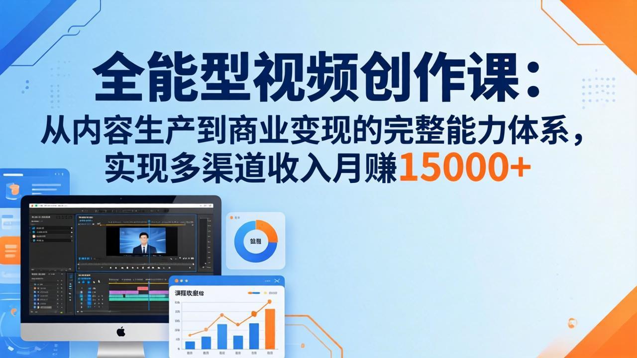 全能型视频创作课-26年3月更新:从内容生产到商业变现的完整能力体系,多渠道收入月赚15000+-灼光资源宝库
