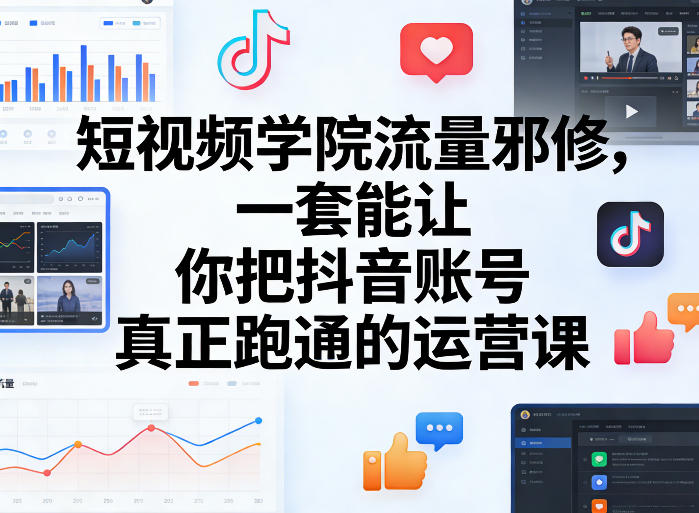 短视频学院流量邪修，一套能让你把抖音账号真正跑通的运营课-灼光资源宝库