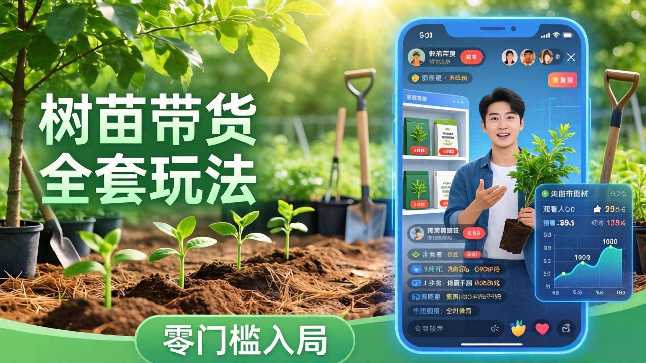 视频号AI树苗带货全套玩法：零门槛入局，掌握豆包、千问等AI工具制作树苗视频的全套流程-灼光资源宝库