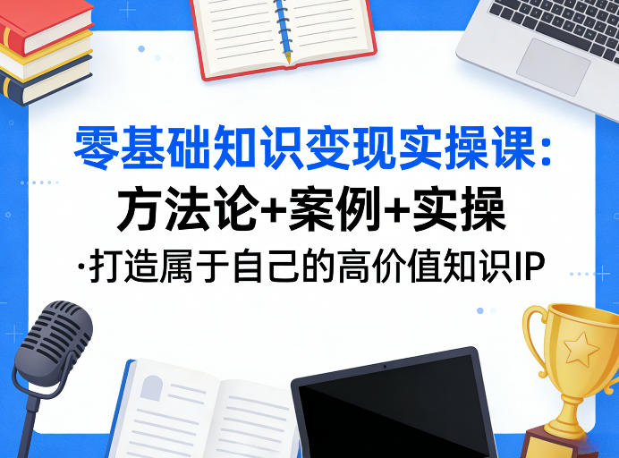 零基础知识变现实操课，方法论+案例+实操，打造属于自己的高价值知识IP-灼光资源宝库