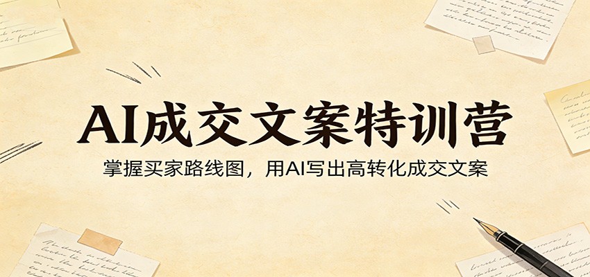 AI成交文案特训营：掌握买家路线图，用AI写出高转化成交文案-灼光资源宝库