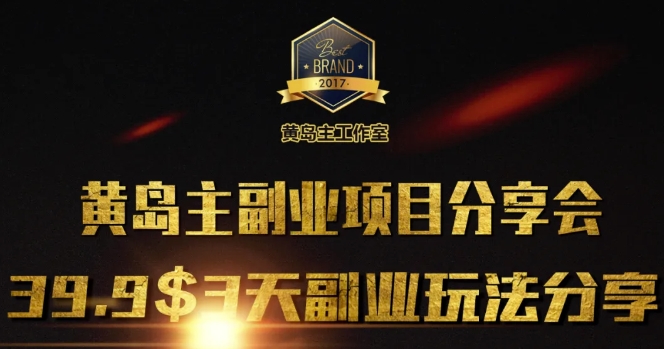 黄岛主副业分享会1期：3天3个副业玩法，速度上车-灼光资源宝库
