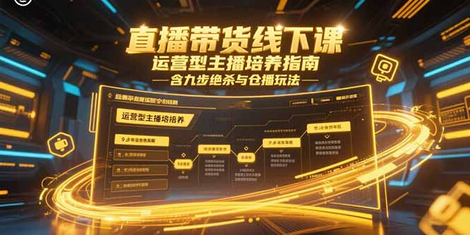 直播带货线下课,运营型主播培养指南,含九步绝杀与仓播玩法-灼光资源宝库