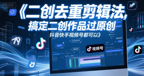 短视频二创去重剪辑法,搞定二创作品过原创,抖音快手视频号都可以-灼光资源宝库