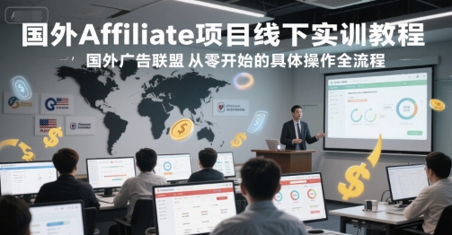 国外Affiliate项目线下实训教程，国外广告联盟从零开始的具体操作全流程-灼光资源宝库