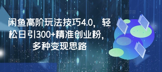 闲鱼高阶玩法技巧4.0，轻松日引300+精准创业粉，多种变现思路-灼光资源宝库