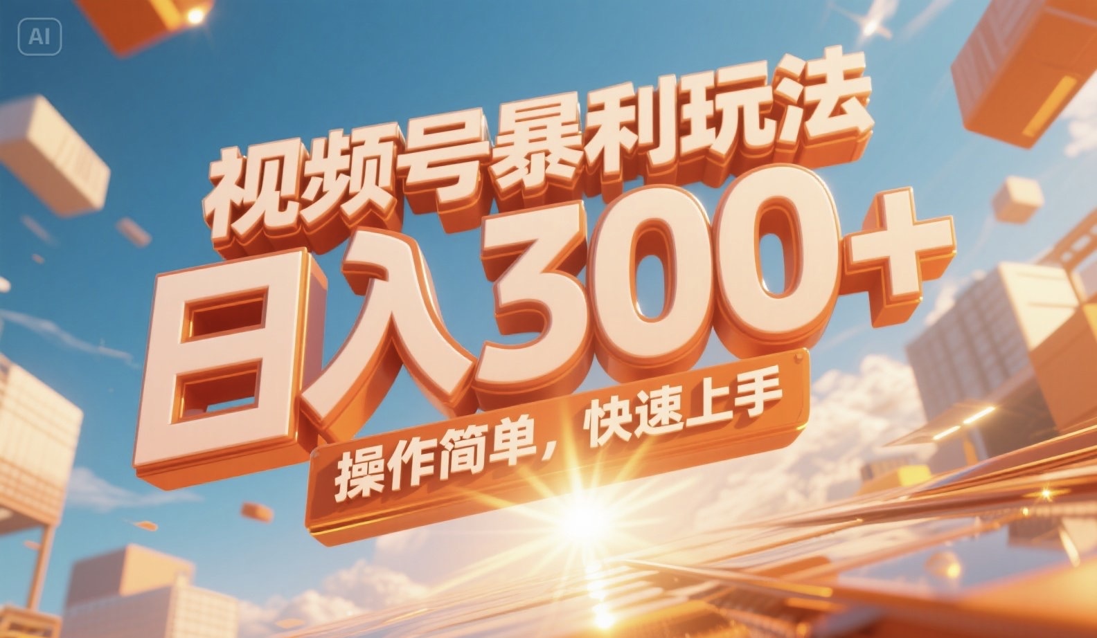 视频号暴利玩法，日入300+，操作简单，快速上手。-灼光资源宝库
