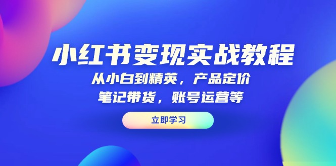 小红书变现实战教程：从小白到精英，产品定价，笔记带货，账号运营等-灼光资源宝库