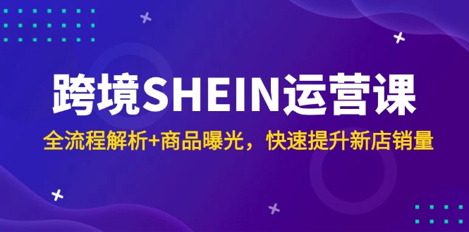 跨境SHEIN运营课，全流程解析+商品曝光，快速提升新店销量-灼光资源宝库