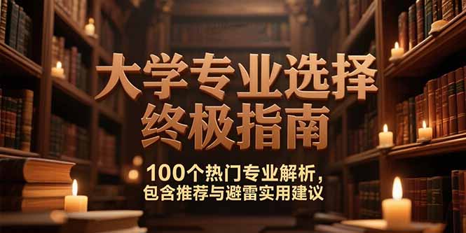 付费文：大学专业选择终极指南,100个热门专业解析,包含推荐与避雷实用建议-灼光资源宝库