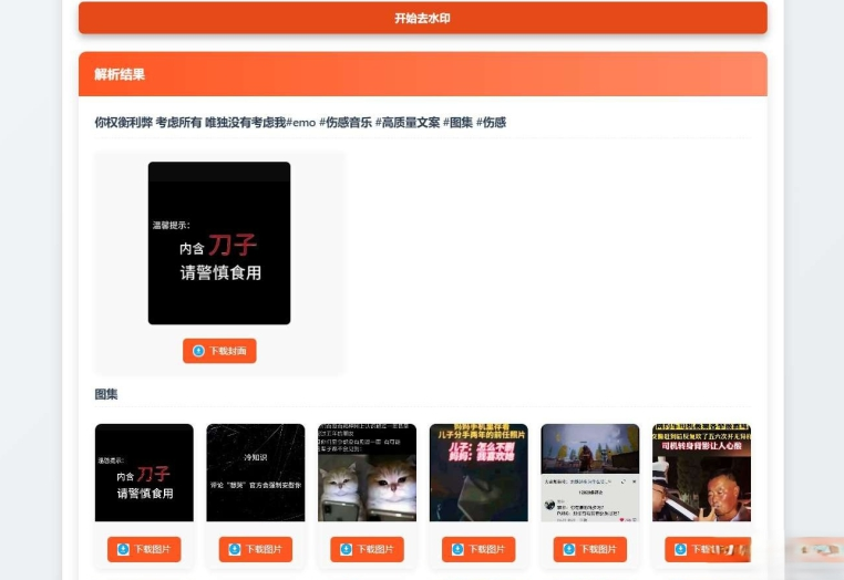 聚合短视频解析去水印源码（有后台）自适应双端-灼光资源宝库