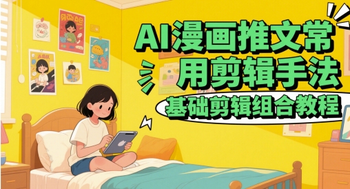 AI漫画推文常用剪辑手法，基础剪辑组合教程-灼光资源宝库