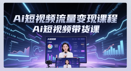 Ai短视频流量变现课程，Ai短视频带货课-灼光资源宝库