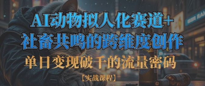 单日变现破千的流量密码，AI动物拟人化赛道+社畜共鸣的跨维度创作-灼光资源宝库