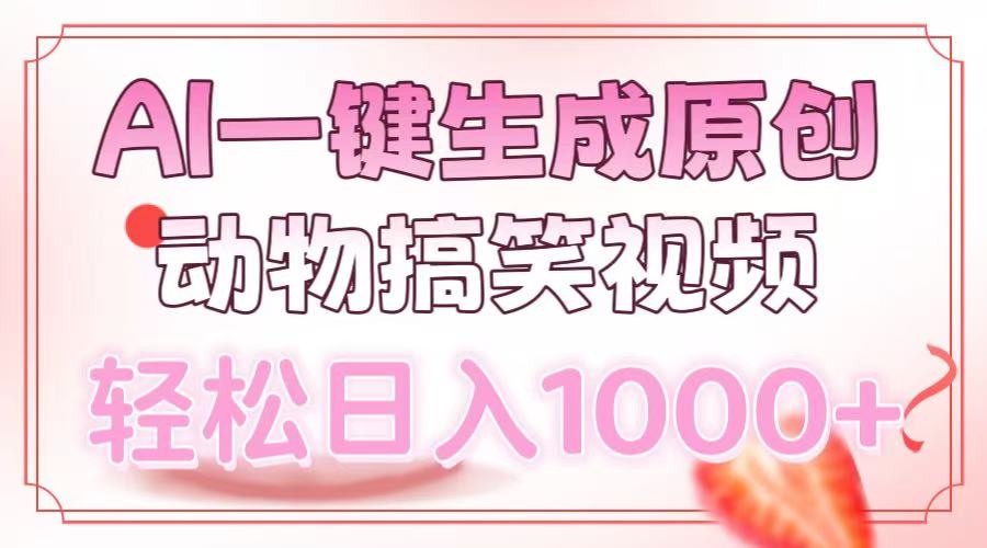 AI一键生成原创动物搞笑视频，轻松日入1000+-灼光资源宝库