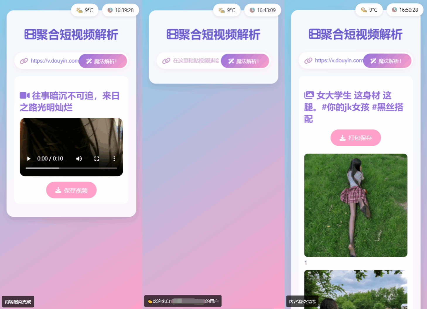 全新二次元聚合短视频解析去水印系统源码 自适应双端-灼光资源宝库