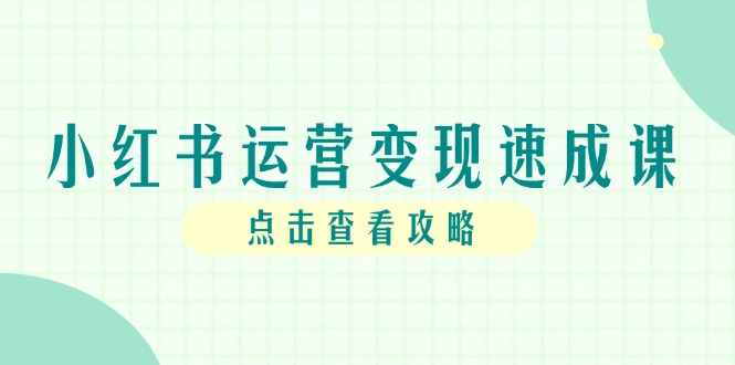 小红书运营变现速成课，账号搭建到暴力起号，个人IP全流程指南-灼光资源宝库