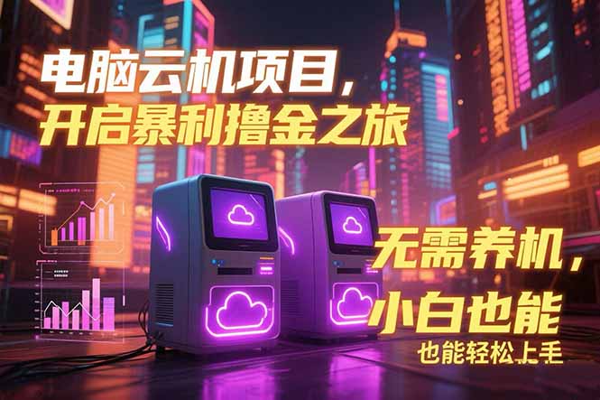 电脑云机项目 暴力撸金玩法，不需要养机 配置没有要求 单机100个窗口一...-灼光资源宝库