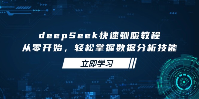 deepSeek快速驯服教程，从零开始，轻松掌握数据分析技能-灼光资源宝库