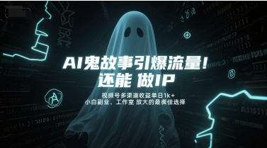 AI鬼故事引爆流量，还能做IP，视频号多渠道收益单日1k+，小白副业、工作室放大的最佳选择-灼光资源宝库