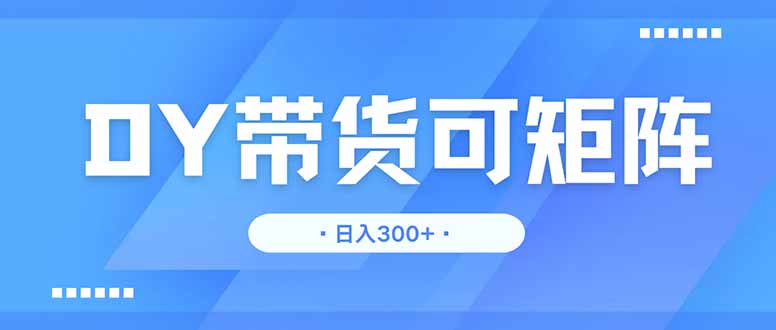 DY带货，日入300＋矩阵无上限-灼光资源宝库