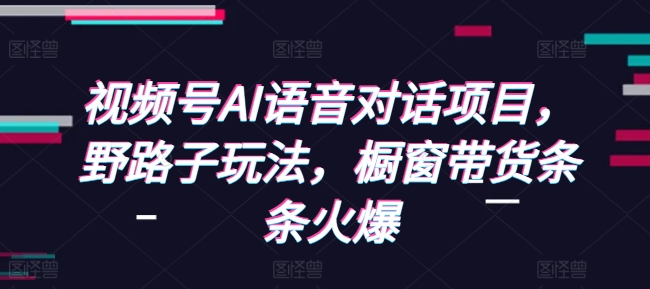 视频号AI语音对话项目，野路子玩法，橱窗带货条条火爆-灼光资源宝库