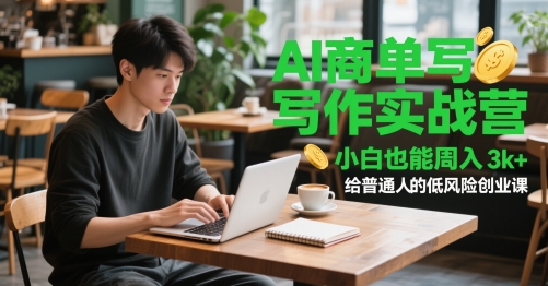 AI商单写作实战营,小白也能周入3k+,给普通人的低风险创业课-灼光资源宝库