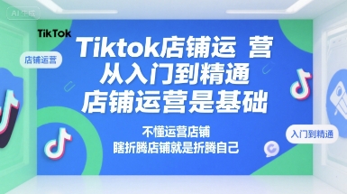 Tiktok店铺运营从入门到精通,店铺运营是基础,不懂运营店铺,瞎折腾店铺就是折腾自己-灼光资源宝库