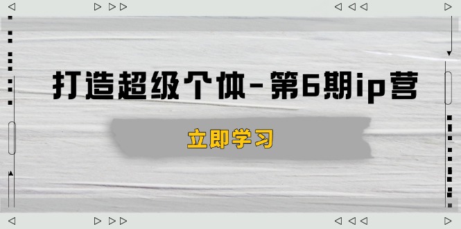 打造 超级个体-第6期ip营：商业认知,产品设计,成交演练,解决知识变现难题-灼光资源宝库