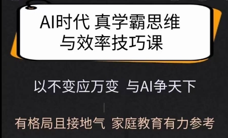 Ai时代真学霸思维与学习方法课，有格局且接地气，家庭教育有力参考-灼光资源宝库