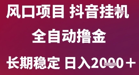 风口项目，六月最新玩法抖音无人挂G，全自动撸金，长期稳定 日入2k+【揭秘】-灼光资源宝库