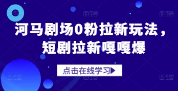 河马剧场0粉拉新玩法，短剧拉新嘎嘎爆-灼光资源宝库
