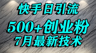 创业粉怎么打？快手精准引流创业粉，宝妈群体日进500+精准流量-灼光资源宝库