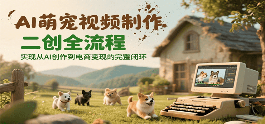 AI萌宠视频制作二创全流程，实现从AI创作到电商变现的完整闭环-灼光资源宝库