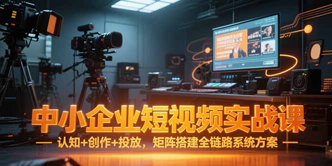 中小企业短视频实战课，认知+创作+投放，矩阵搭建全链路系统方案-灼光资源宝库
