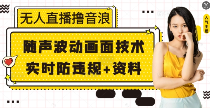 无人直播撸音浪+随声波动画面技术+实时防违规+资料【揭秘】-灼光资源宝库