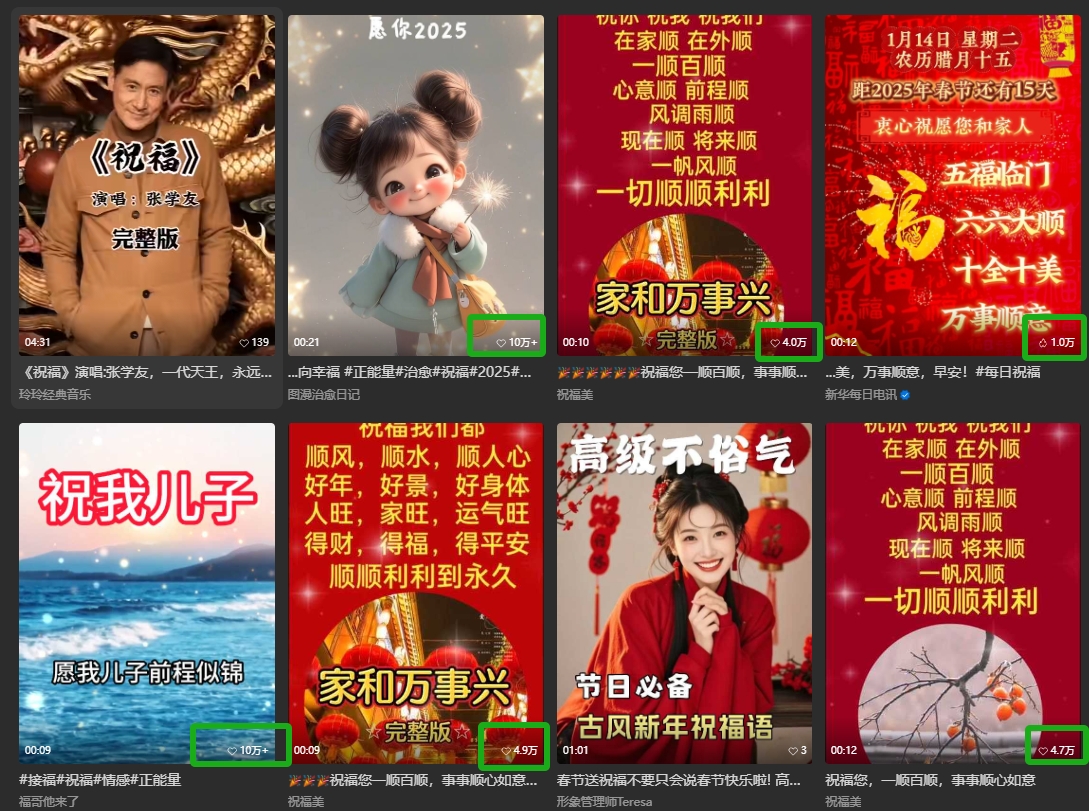 银发经济新年风口，儿女祝福视频爆火，一条作品上万播放，一定要抓住-灼光资源宝库