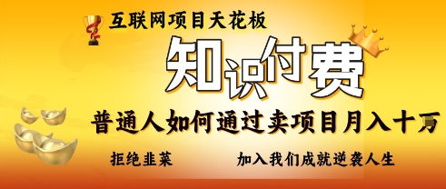 互联网项目天花板，知付付费项目，普通人如何通过卖项目月入十个，拒绝韭菜【揭秘】-灼光资源宝库