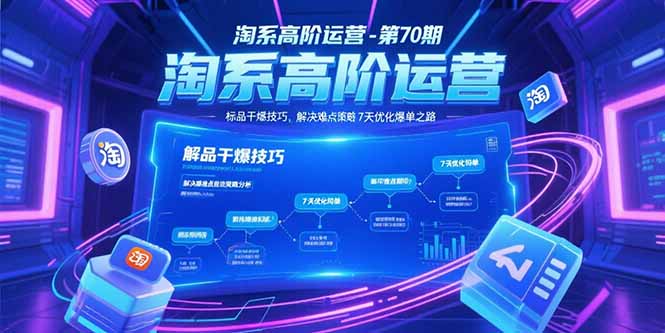 淘系高阶运营-第70期，标品干爆技巧，解决难点策略，大佬操盘方法-灼光资源宝库