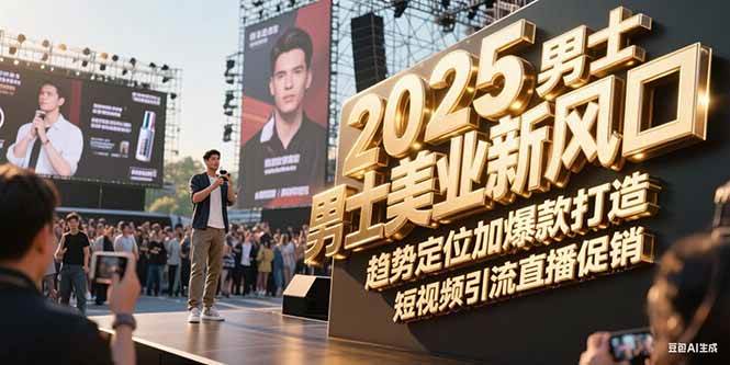 2025男士美业新风口，趋势定位加爆款打造，短视频引流直播促销-灼光资源宝库