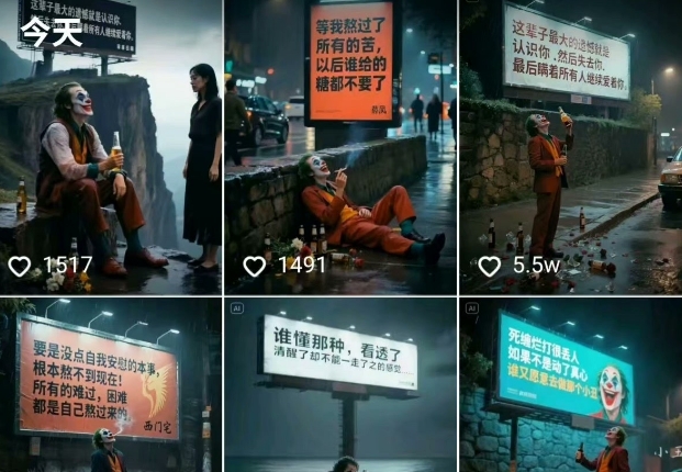 一条视频竟然15W赞！用AI制作小丑自嘲扎心文案视频，当下非常火爆的短视频流量神器-灼光资源宝库