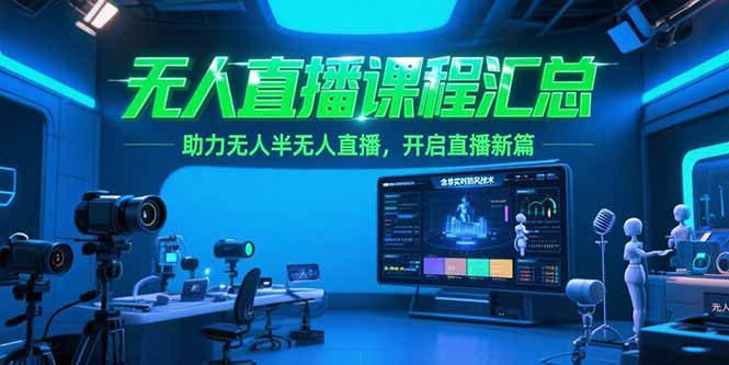 无人直播课程汇总，含非实时防风技术，助力无人半无人直播，开启直播新篇-灼光资源宝库
