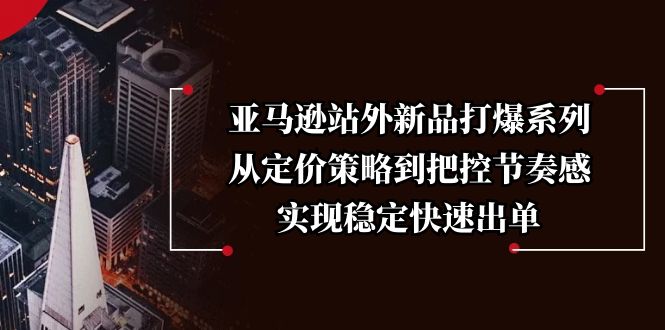 亚马逊站外新品打爆系列，从定价策略到把控节奏感，实现稳定快速出单-灼光资源宝库