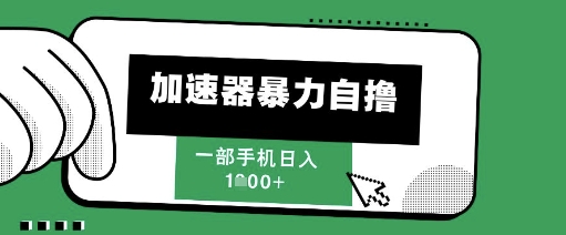 205新风口，加速器暴力自撸，单机日入1k+【揭秘】-灼光资源宝库