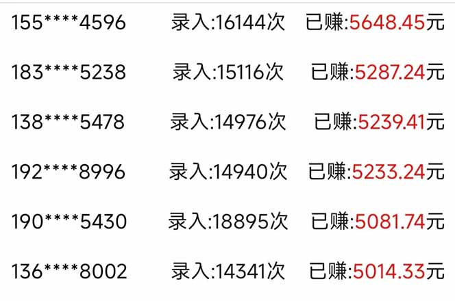 信息录入，几秒一单，只需一部手机，小白轻松上手，日入500＋-灼光资源宝库