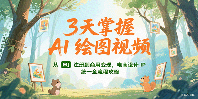 3天掌握AI绘图视频，从MJ 注册到商用变现，电商设计IP统一全流程攻略-灼光资源宝库