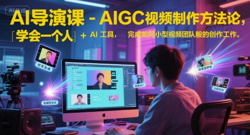 AI导演课-AIGC视频制作方法论,学会一个人+AI工具,完成如同小型视频团队般的创作工作,实现导演梦-灼光资源宝库