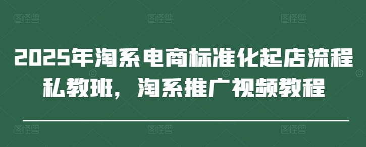 2025年淘系电商标准化起店流程私教班，淘系推广视频教程-灼光资源宝库