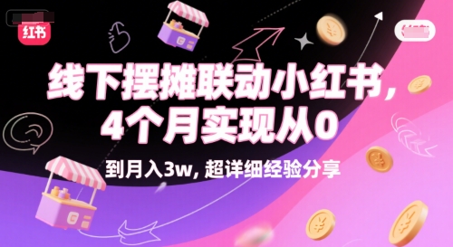 线下摆摊联动小红书,4 个月实现从 0 到月入3w,超详细经验分享-灼光资源宝库